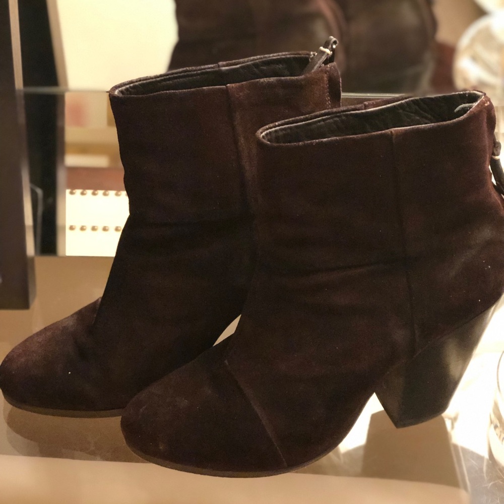 Pre-owned Rag and Bone Newbury boots in burgundy